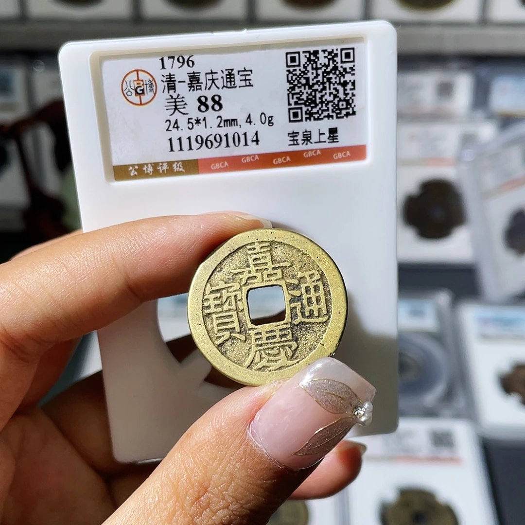 铜小瑶，公博传世嘉庆背上星，评级码1014