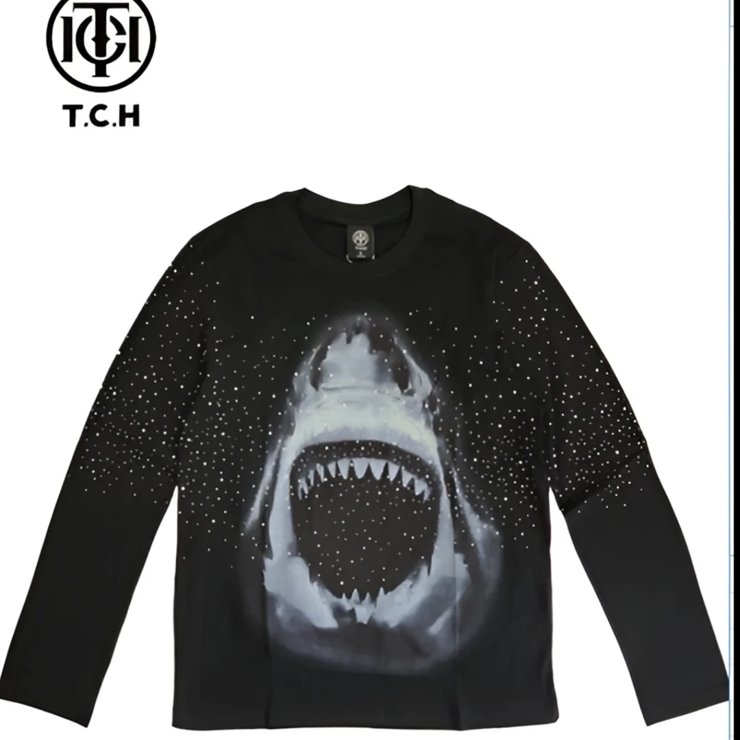 TCH轻奢烫钻工艺新时尚休闲百搭新潮流T恤情侣T72A086053tch私服