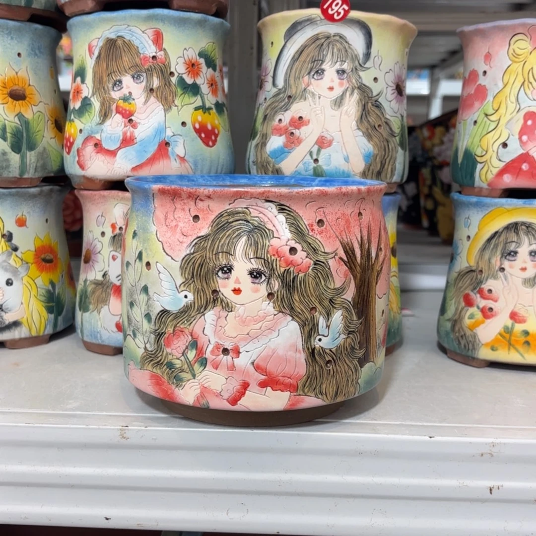 景德镇手绘花盆陶瓷14/13