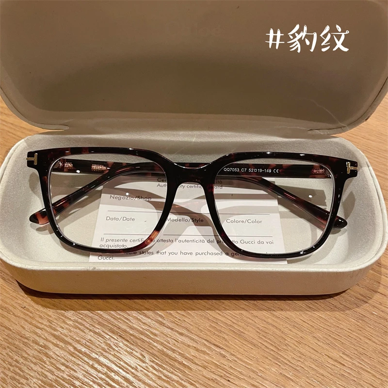 豹纹超轻复古防蓝光抗辐射近视眼镜女平光度数保护眼睛框架男素颜