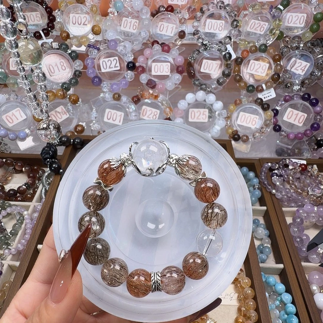 沫***児烟晶银S925镶嵌手链