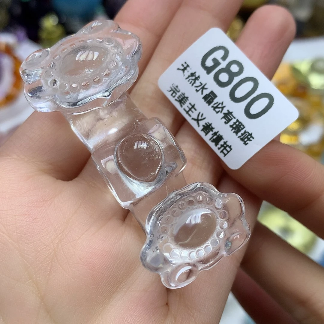 珠宝半成品水晶未镶嵌手把件