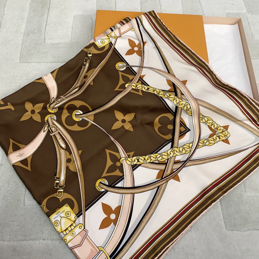 95新 LouisVuitton/路易威登 麦殿/老花丝巾80*80/250215SJYHCA1