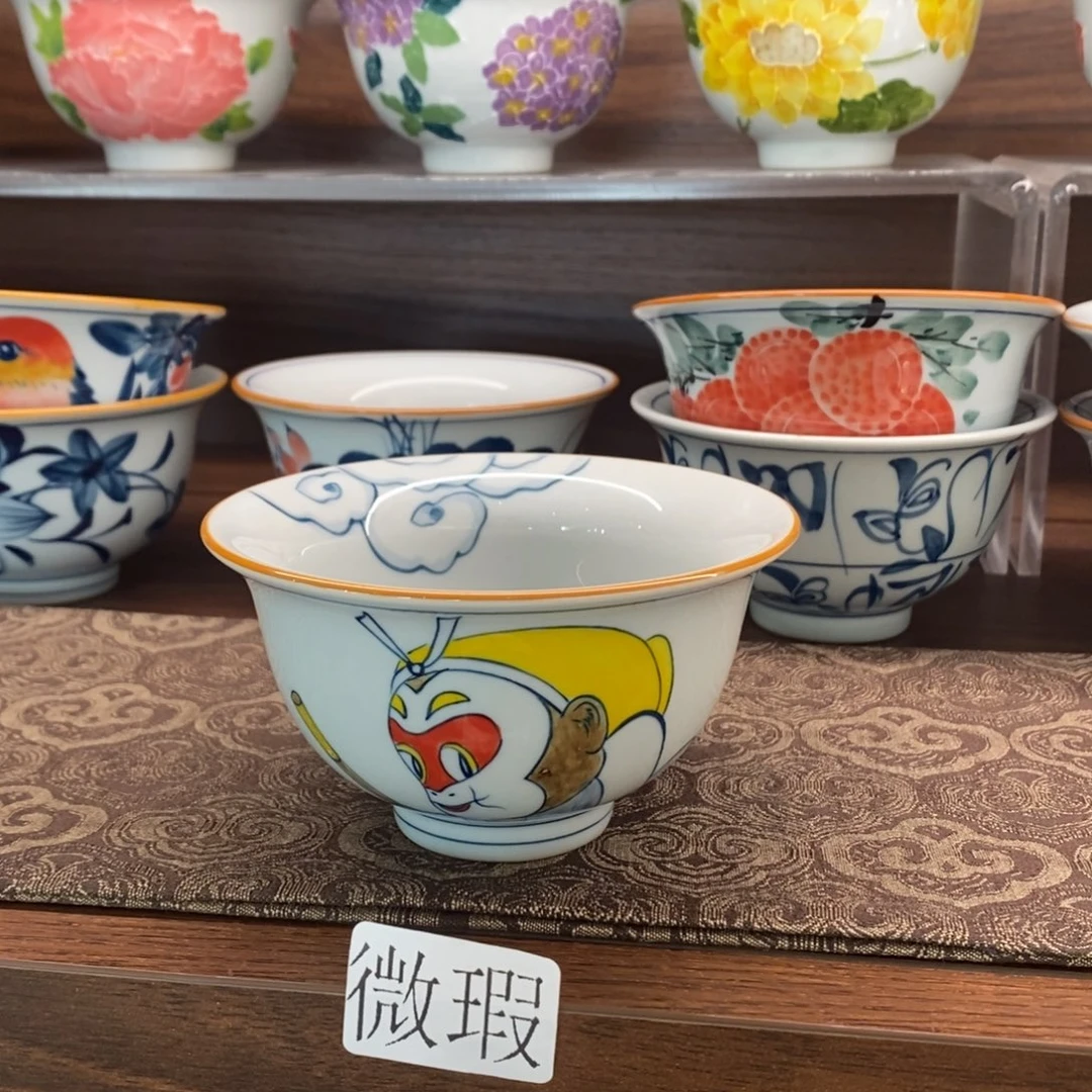 釉下彩老陶泥手工绘制