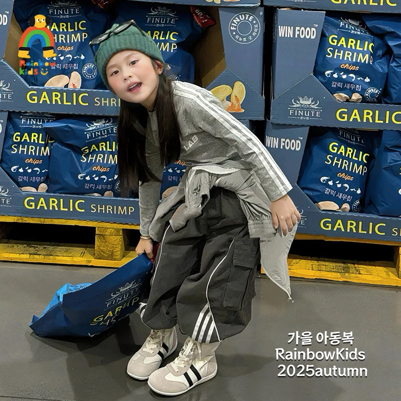 【彩虹家】2025秋款女童新款运动风美式工装套装-66109