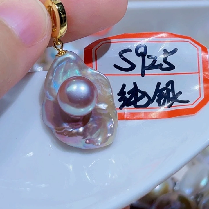 淡水珍珠银S925镶嵌颈饰