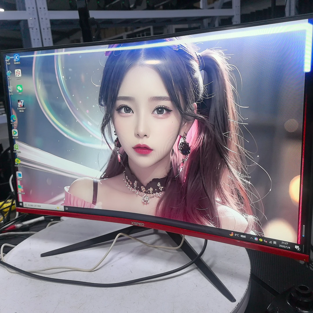 8新 HKC/惠科 捡漏-XSPED32寸曲面黑红款1920*1080-60HZ VGA HDMI