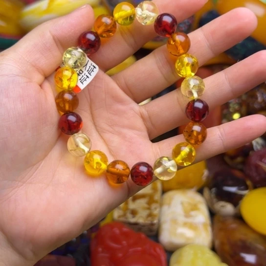 手链琥珀未镶嵌蜜蜡