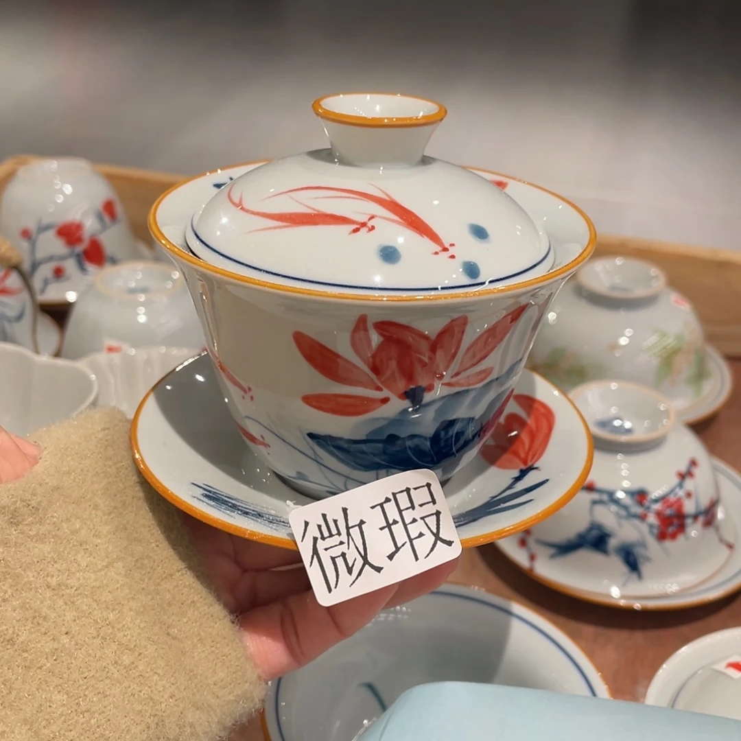 有瑕釉下彩纯手绘