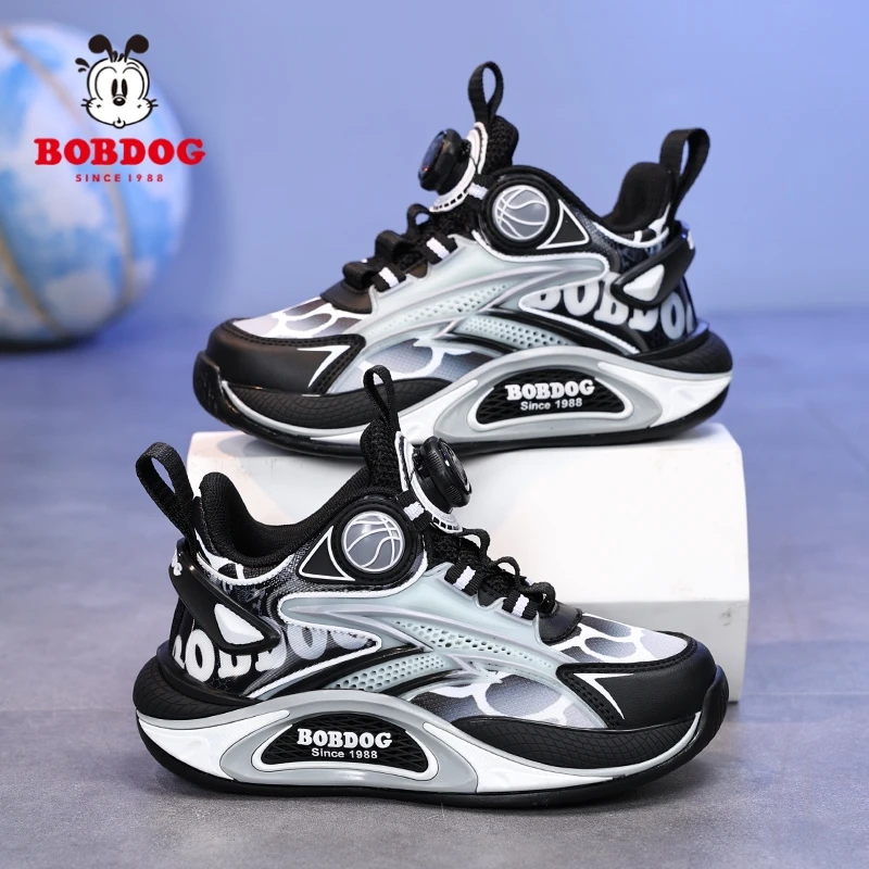 巴布豆童鞋男童运动鞋2025秋冬季新款皮面防水软底防滑儿童篮球鞋