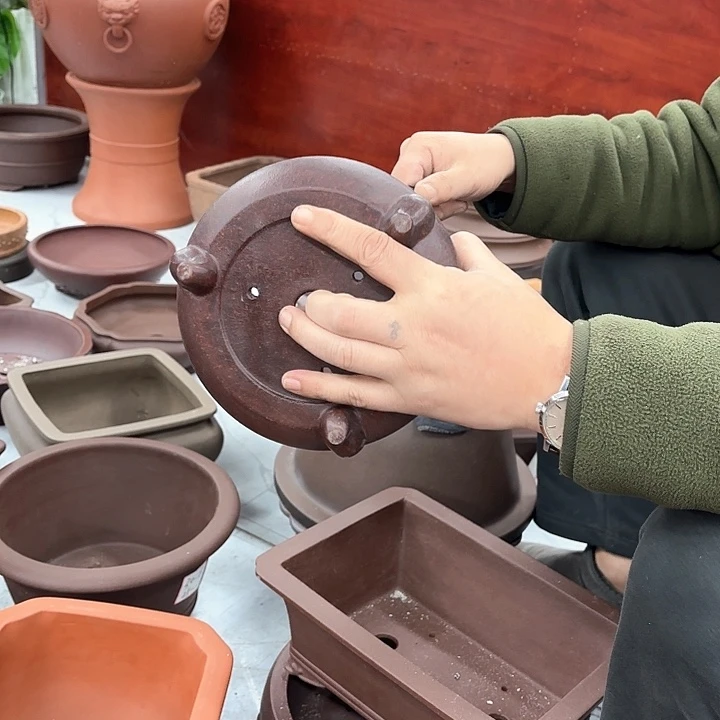 紫砂花盆紫砂的颜色很好看呀好