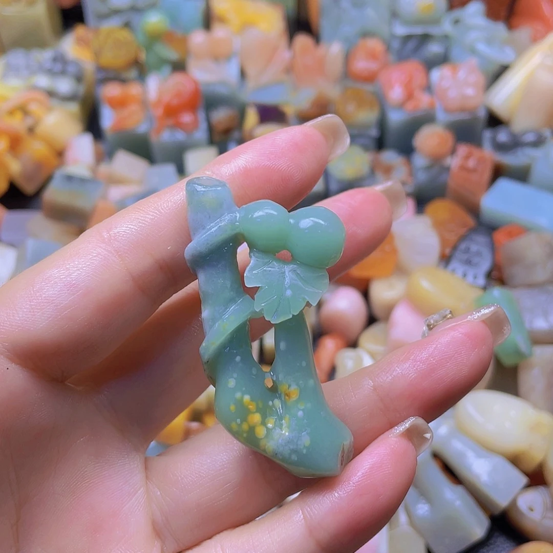 青田石印石缅甸绿