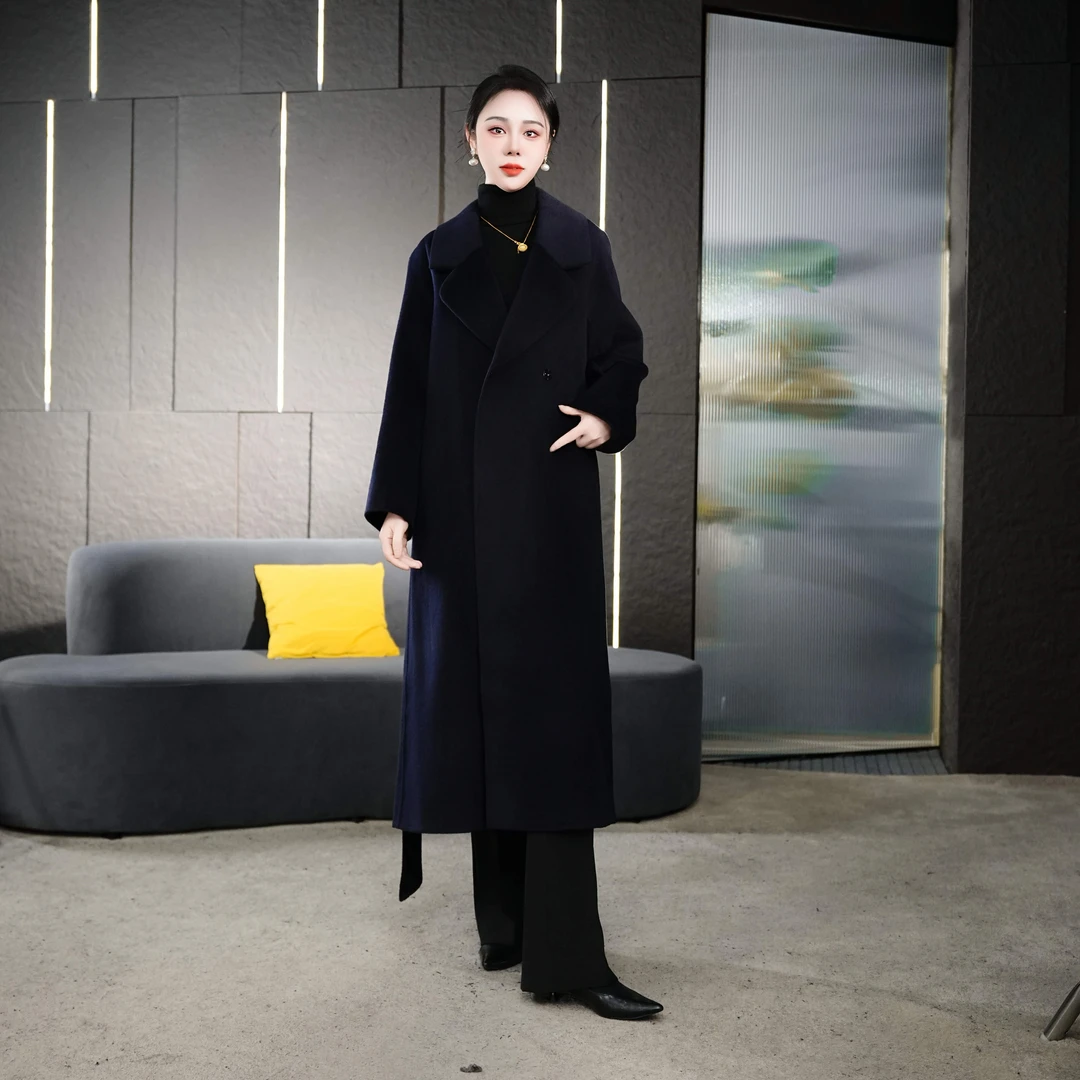 Falaibang/法莱邦B21279藏青羊毛大衣