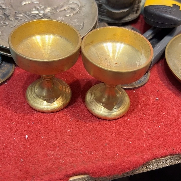 郎***3黄铜摆件，文房工艺品摆件