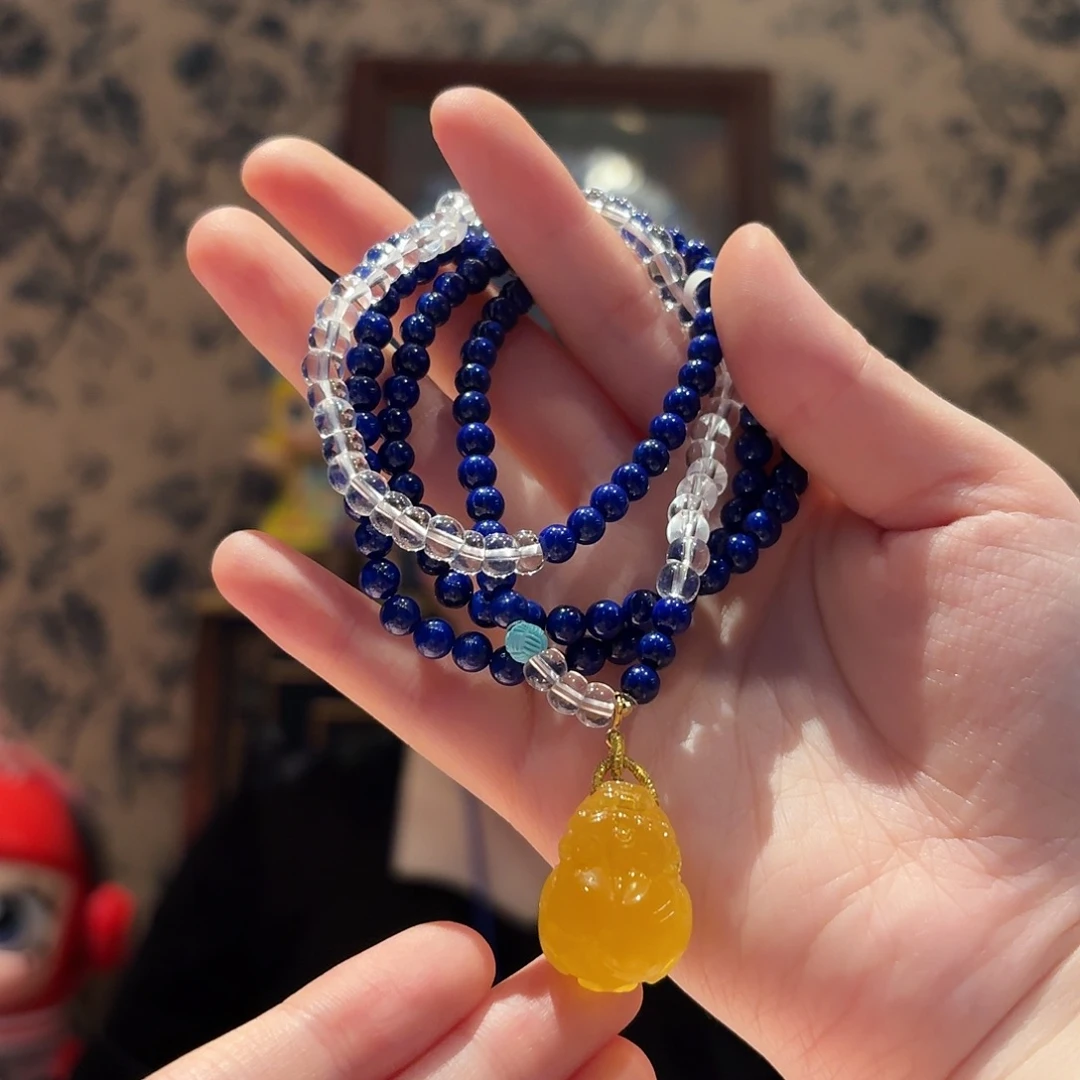 青金石未镶嵌颈饰