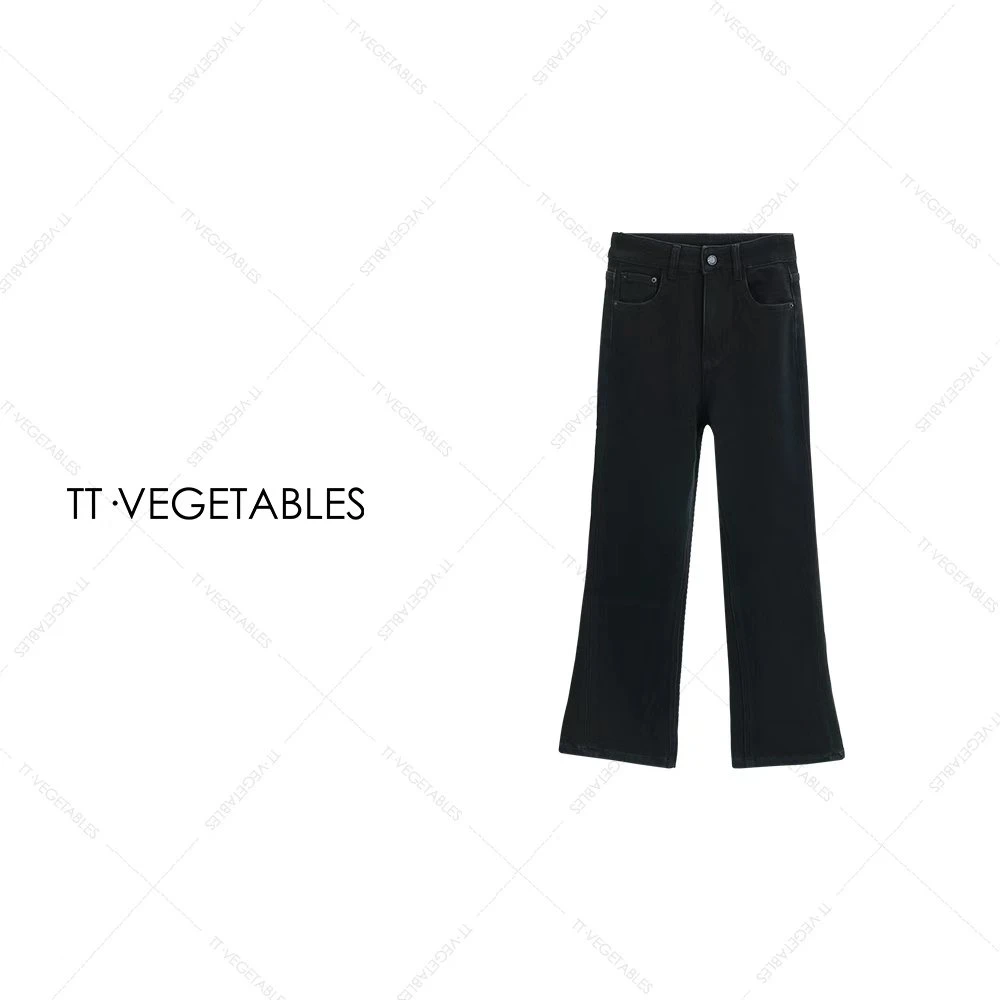 噢芬/小个子 【黑牛】棉裤子女装喇叭裤黑牛加绒牛仔裤521651
