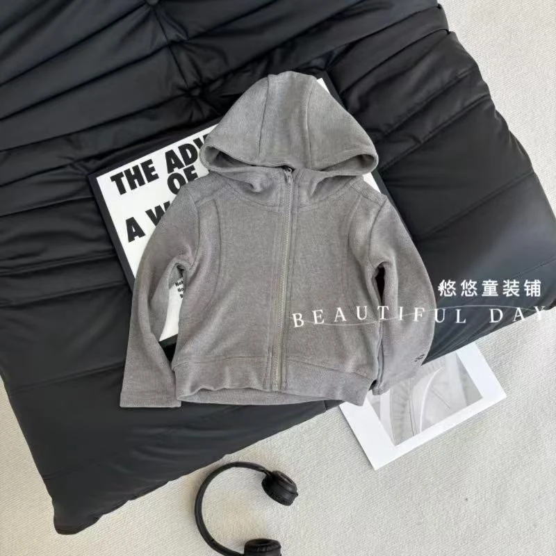 儿童韩版拉链连帽卫衣2025新款男女宝宝宽松上衣潮