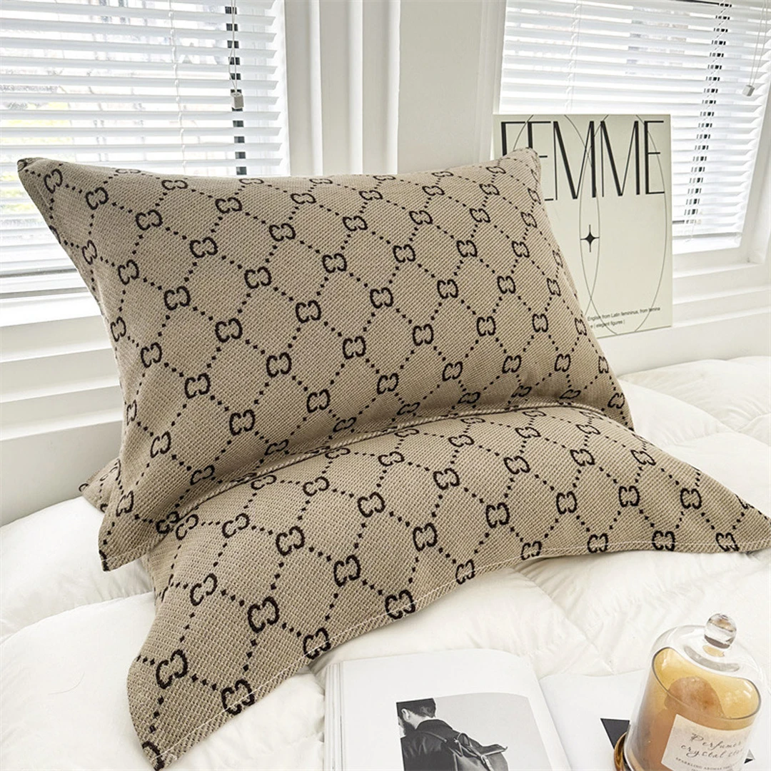 ☆年末清仓-斜纹编织四层纱布枕巾一对装纯棉亲肤舒适单人宿舍家用