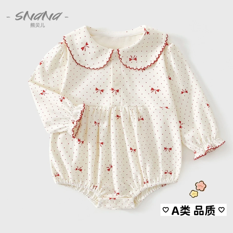 高颜值纯棉婴儿衣服春秋装新生儿女宝宝包屁衣百搭包屁衣外出服