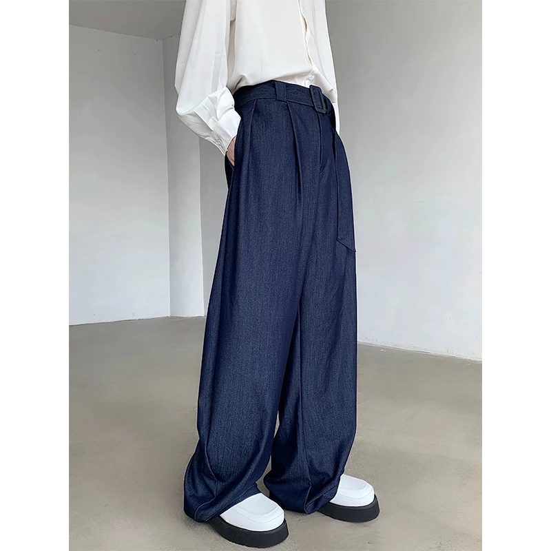 弯刀裤男夏季垂感阔腿裤休闲宽松拖地裤高级感西裤百搭直筒裤潮流