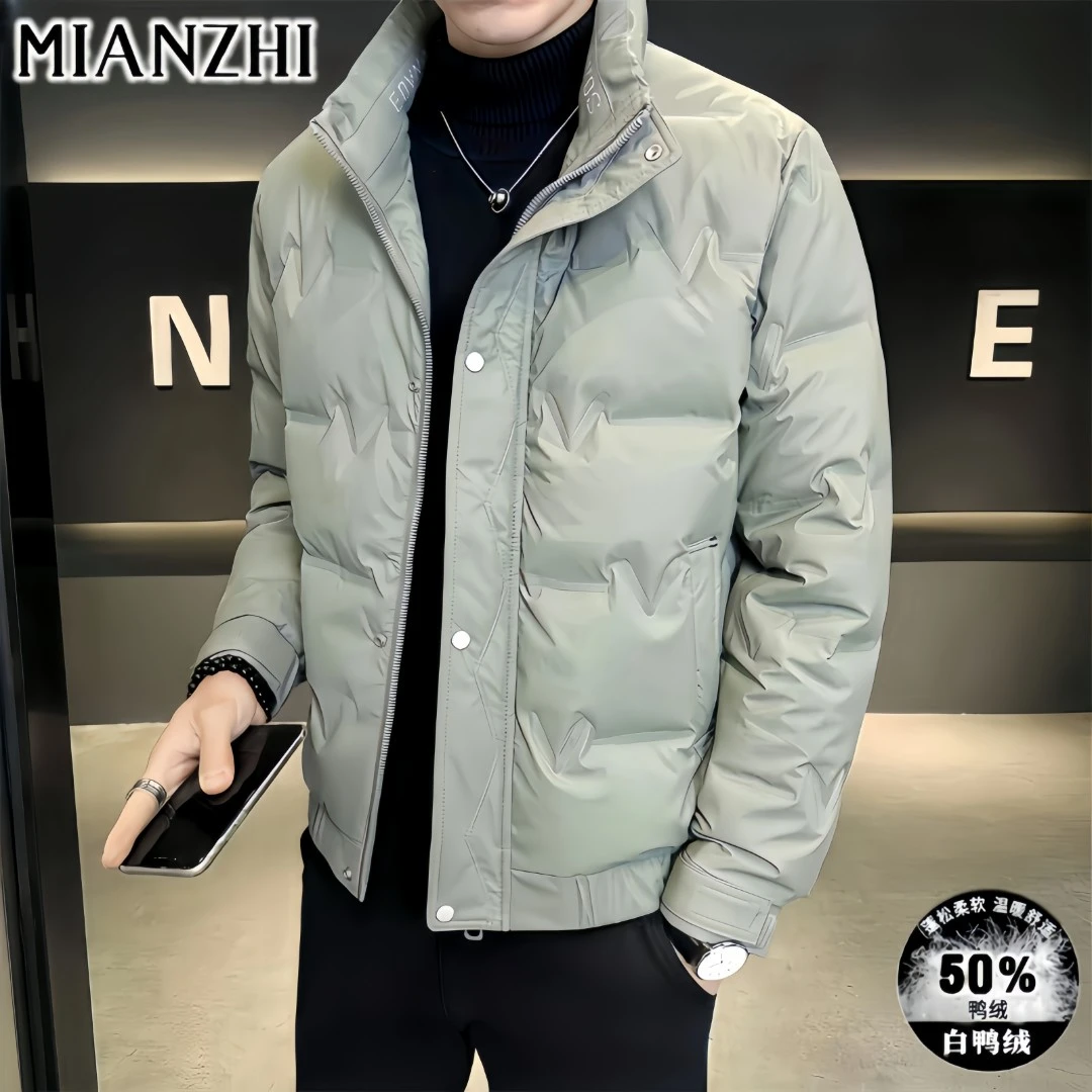 【当季热销】棉致冬季男士防寒服简约立领保暖休闲款商务潮流厚外套