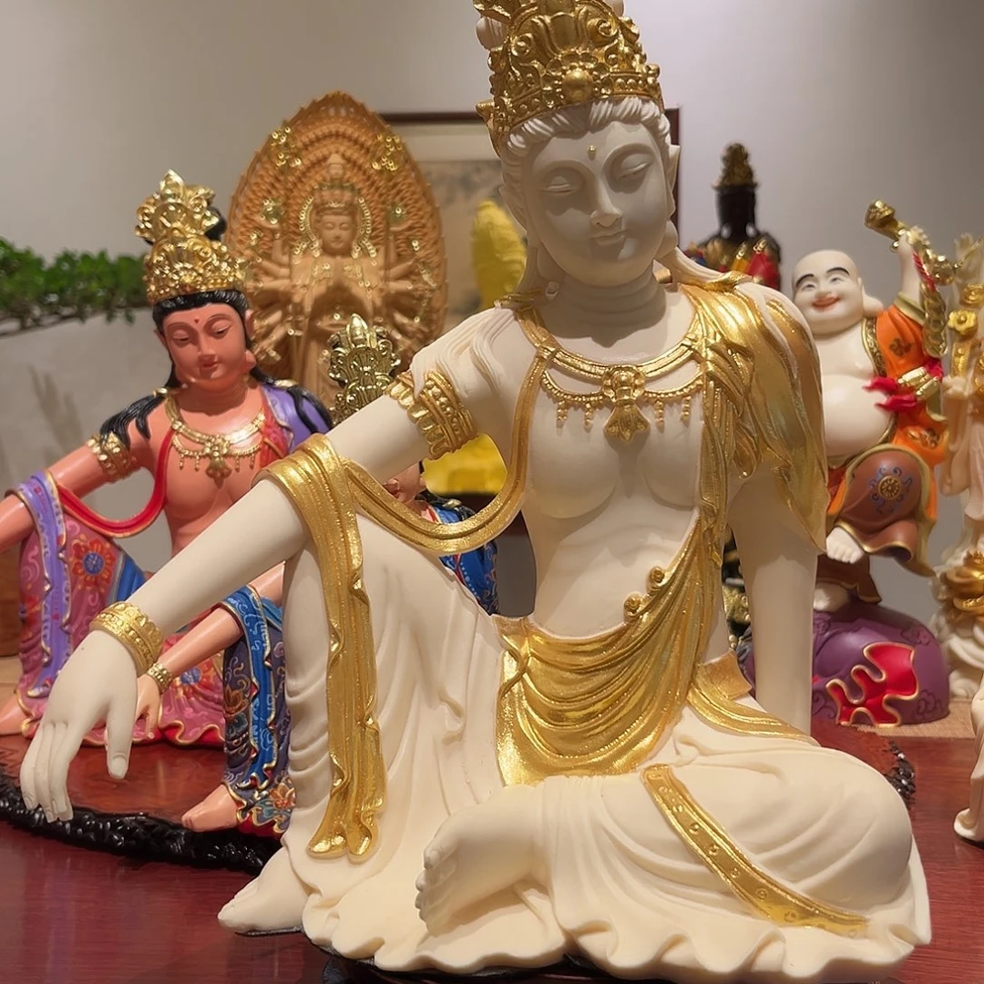 落***归木象牙果描金自在观音30