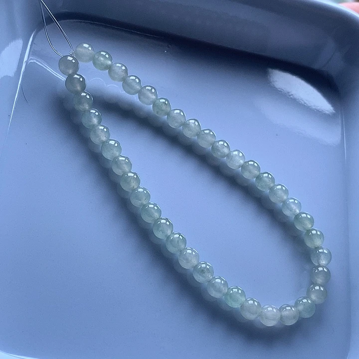 翡翠未镶嵌手链圆珠4.6