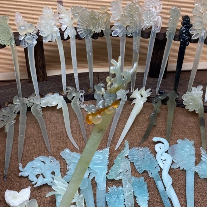 蛇纹石玉未镶嵌发簪