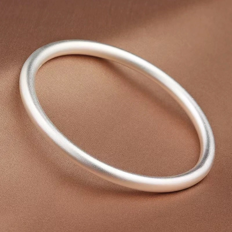 足银手镯 46号足银999.9古法素圈手镯