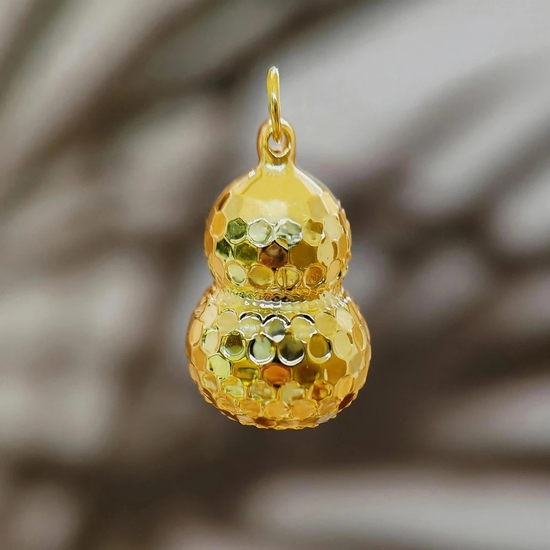 【玉总专属】18K金爆闪碎碎冰葫芦吊坠 1219 A5