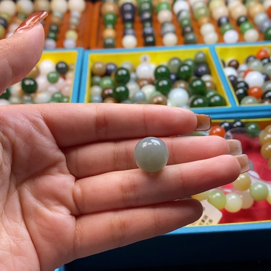 和田玉未镶嵌珠宝奇石福利蓝调青花单珠z14