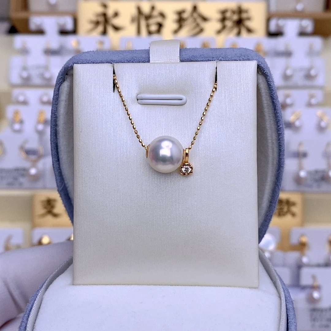 海水珍珠套链18K金镶嵌