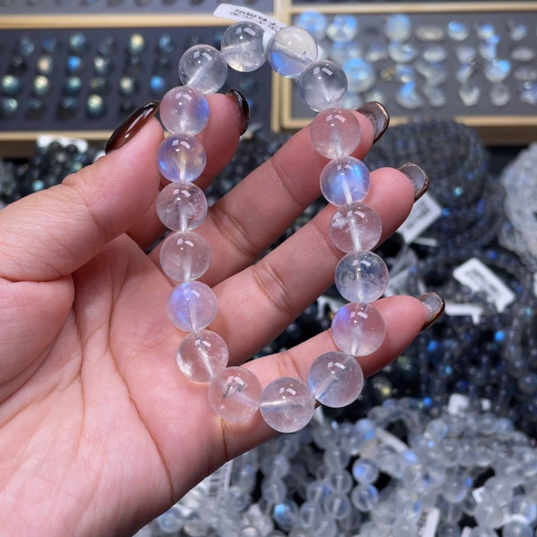 月光石手链未镶嵌木***C蓝月光手链11mm