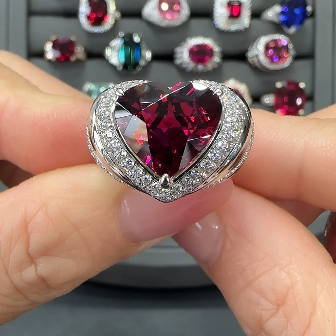碧玺18K金镶嵌戒指5.38ct