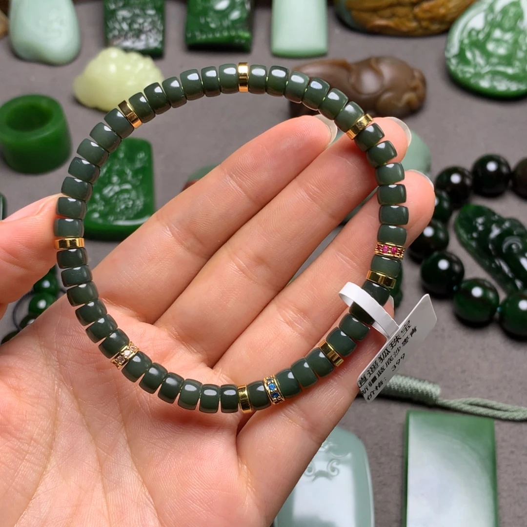 看***哥和田玉未镶嵌颈饰手串