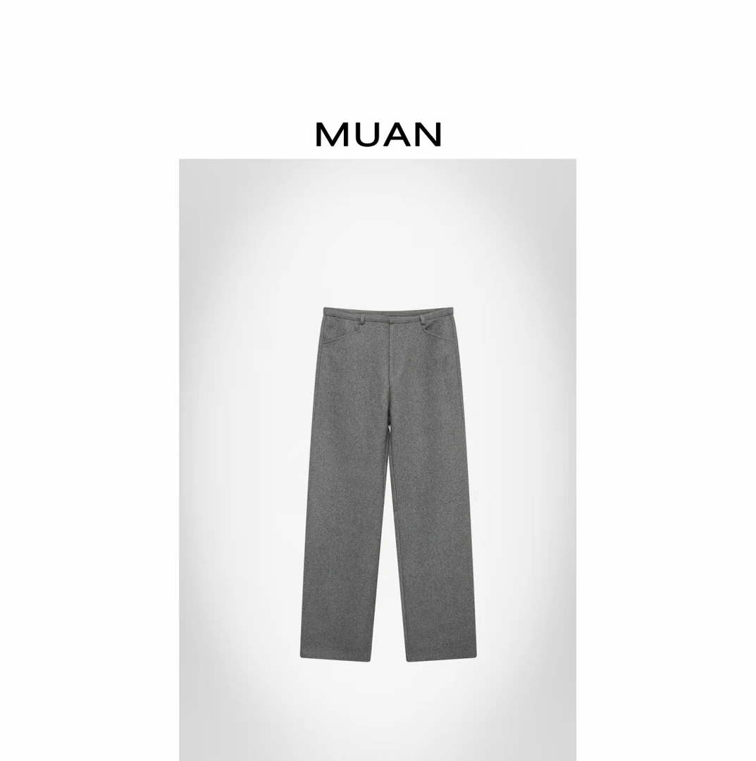 木岸MUAN:《温哥华呢料裤》定制630克高级老钱呢料长裤女D-MJ-F8329