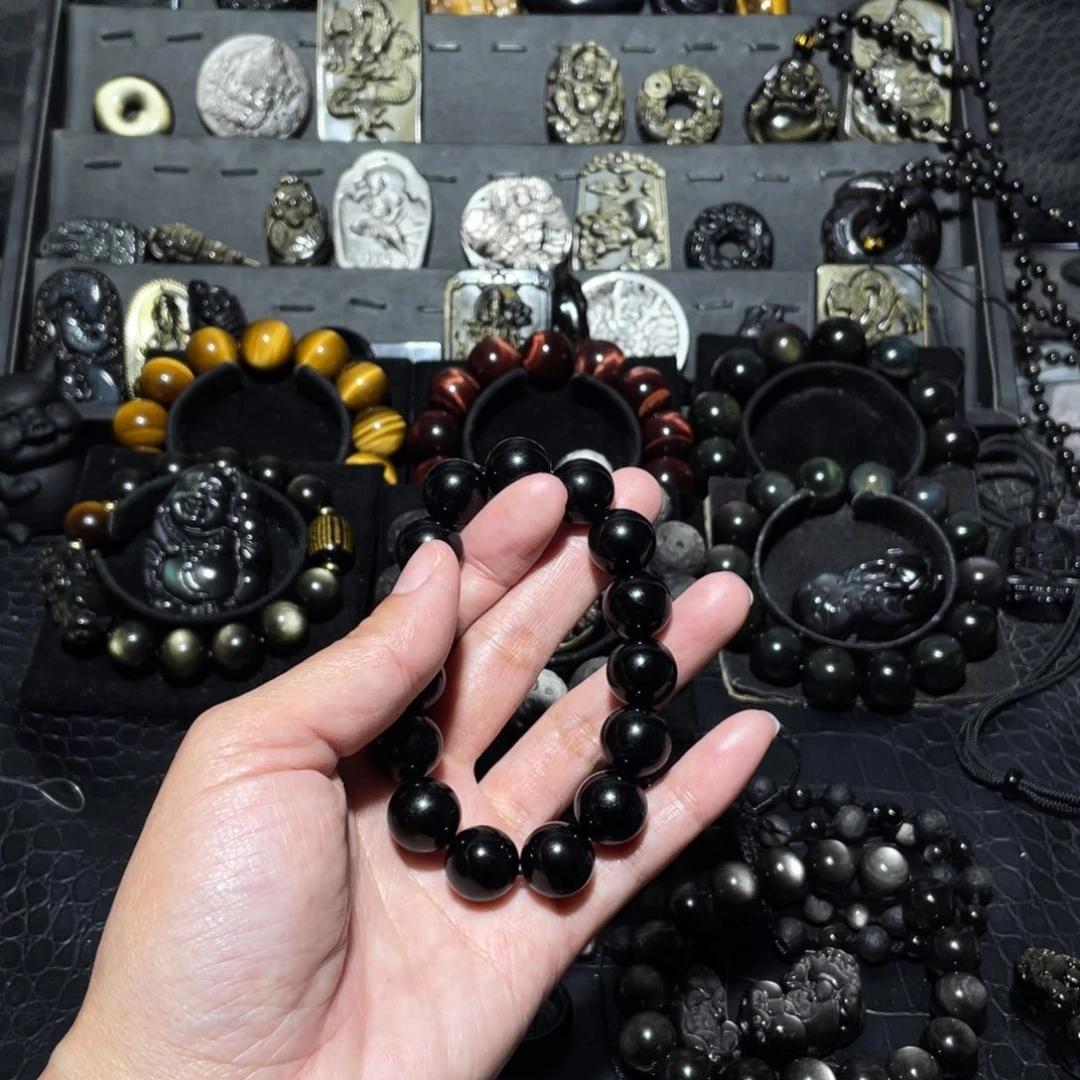 黑曜岩手链未镶嵌间**v