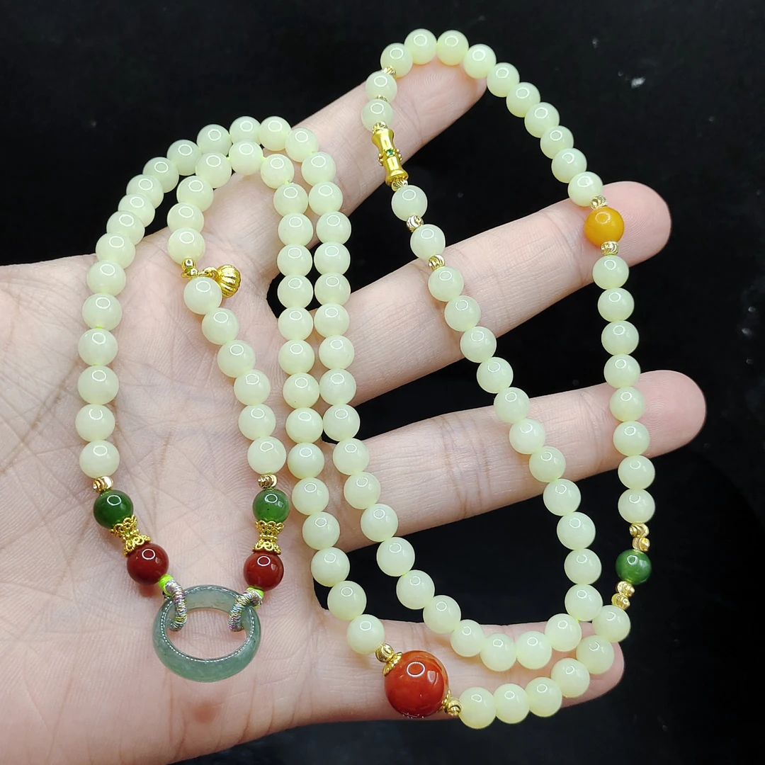 【老三珠宝】和田玉DIY女神链CP4【多样性发其一】约6mm