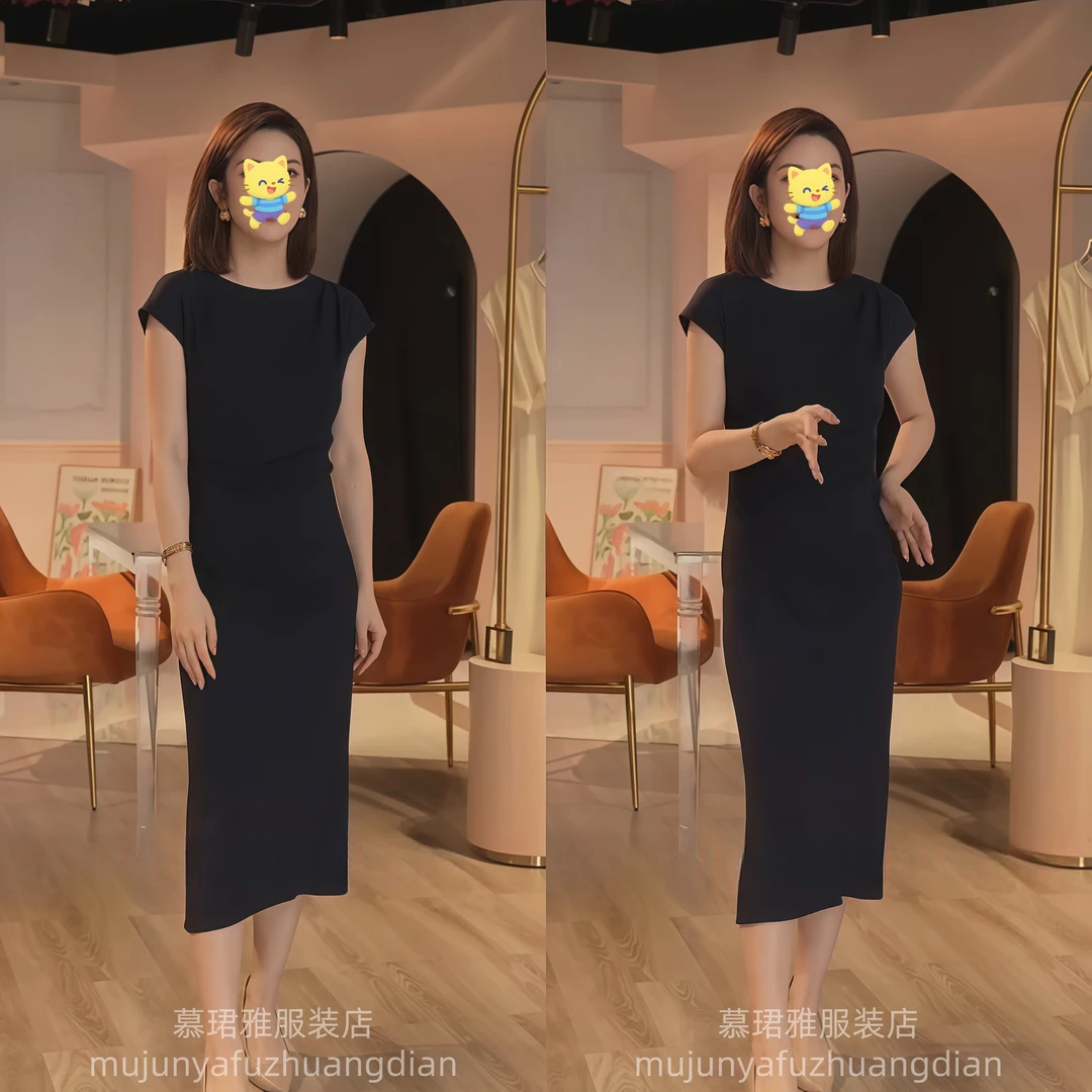 韩系简约高级感穿搭休闲连衣裙女夏季设计感宽松气质显瘦百搭长裙