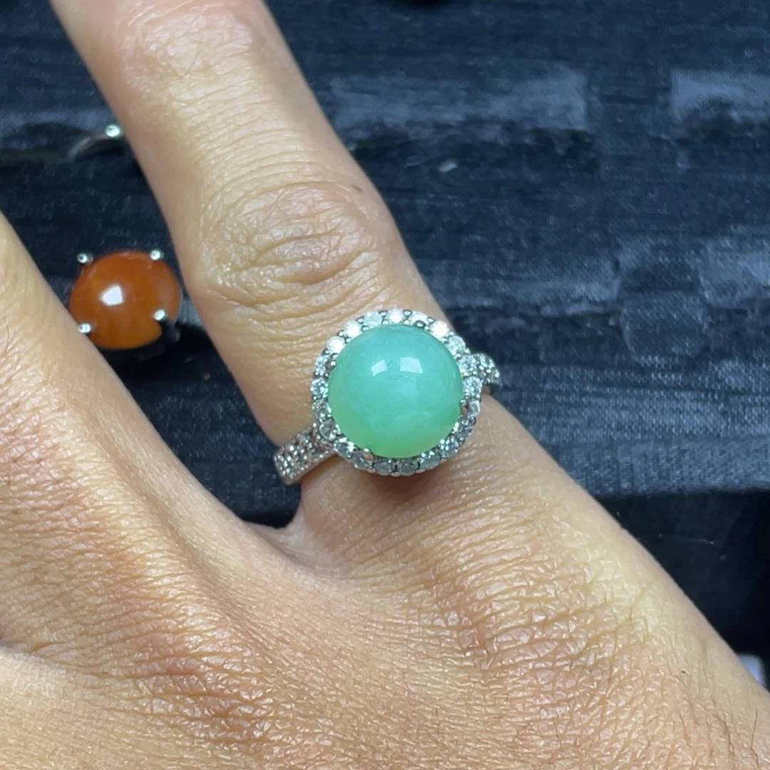 翡翠银S925镶嵌戒指