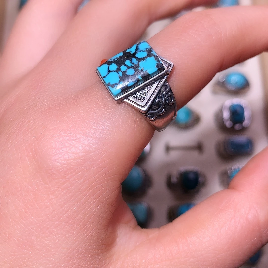 绿松石银S925镶嵌颈饰