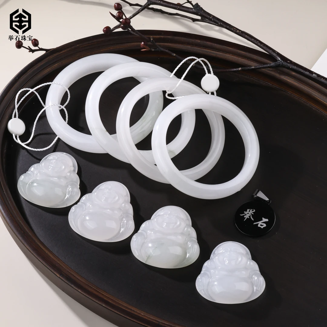 【举石】T0710-58-139石英质玉手镯+吊坠（两件装/多样性/圈口自选）K