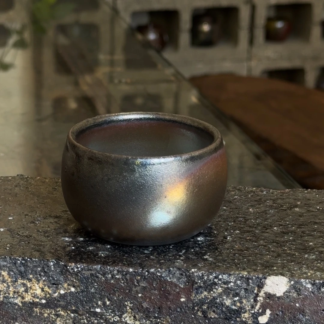建水紫陶紫泥柴烧茶具主人杯