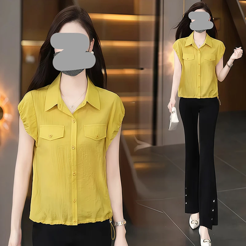 设计感polo领衬衫女2025年夏季新款时尚减龄简约洋气显瘦百搭上衣