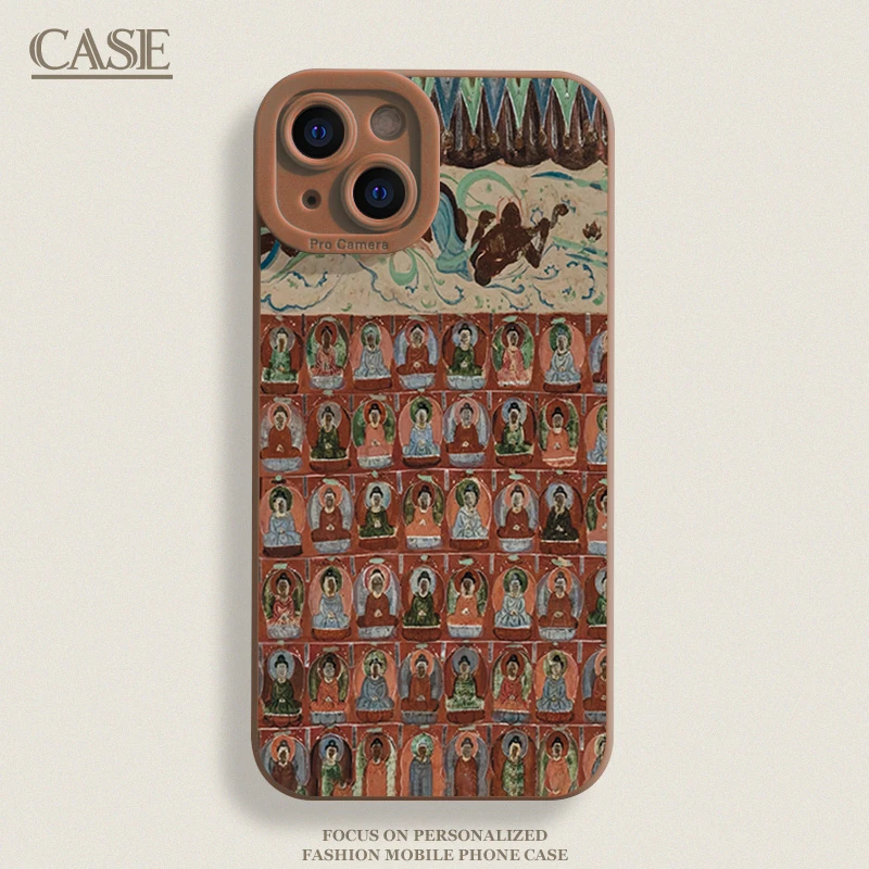 敦煌佛像适用iPhone16ProMax手机壳15苹果14软13瞳影12磨砂11xsxr