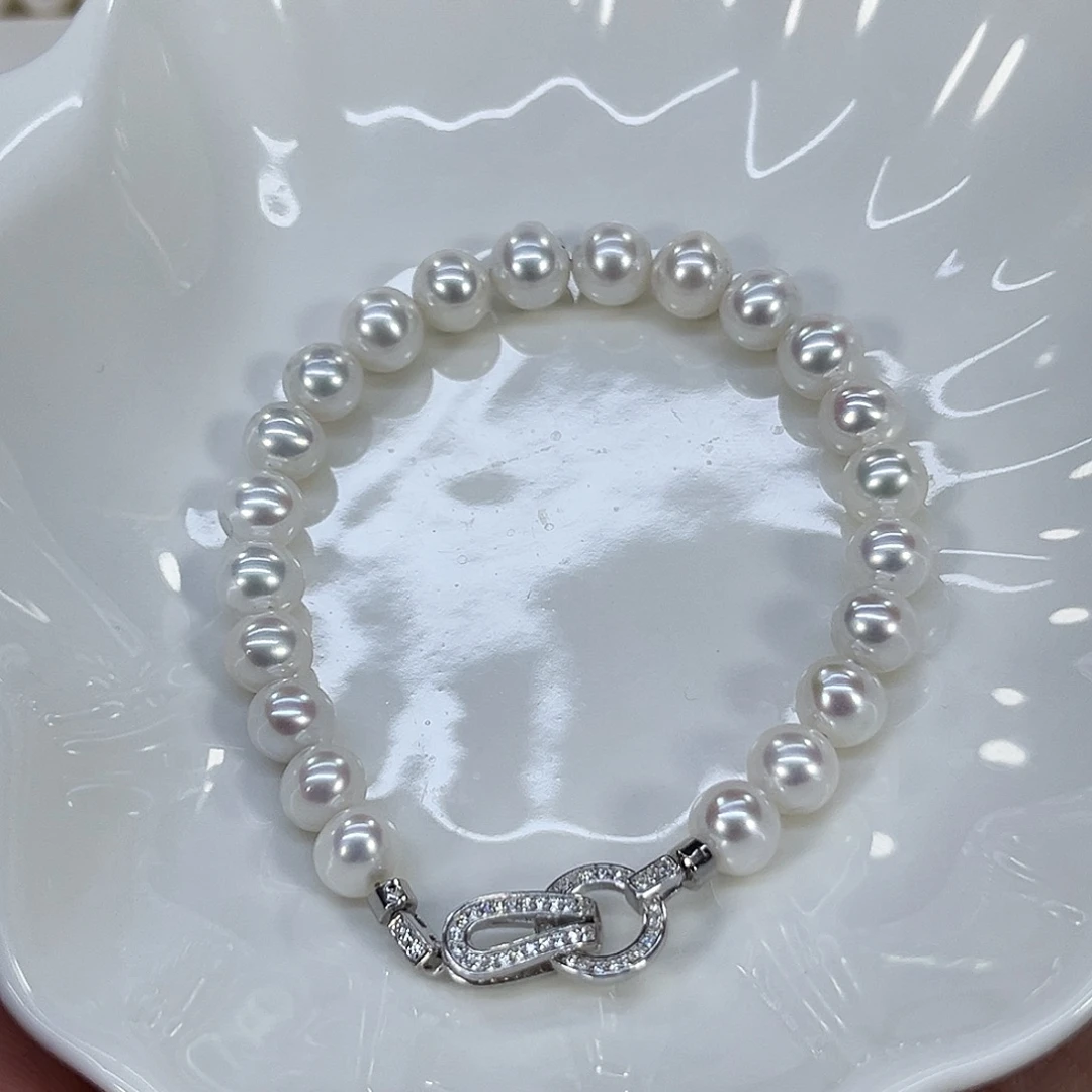 银S925镶嵌颈饰淡水珍珠