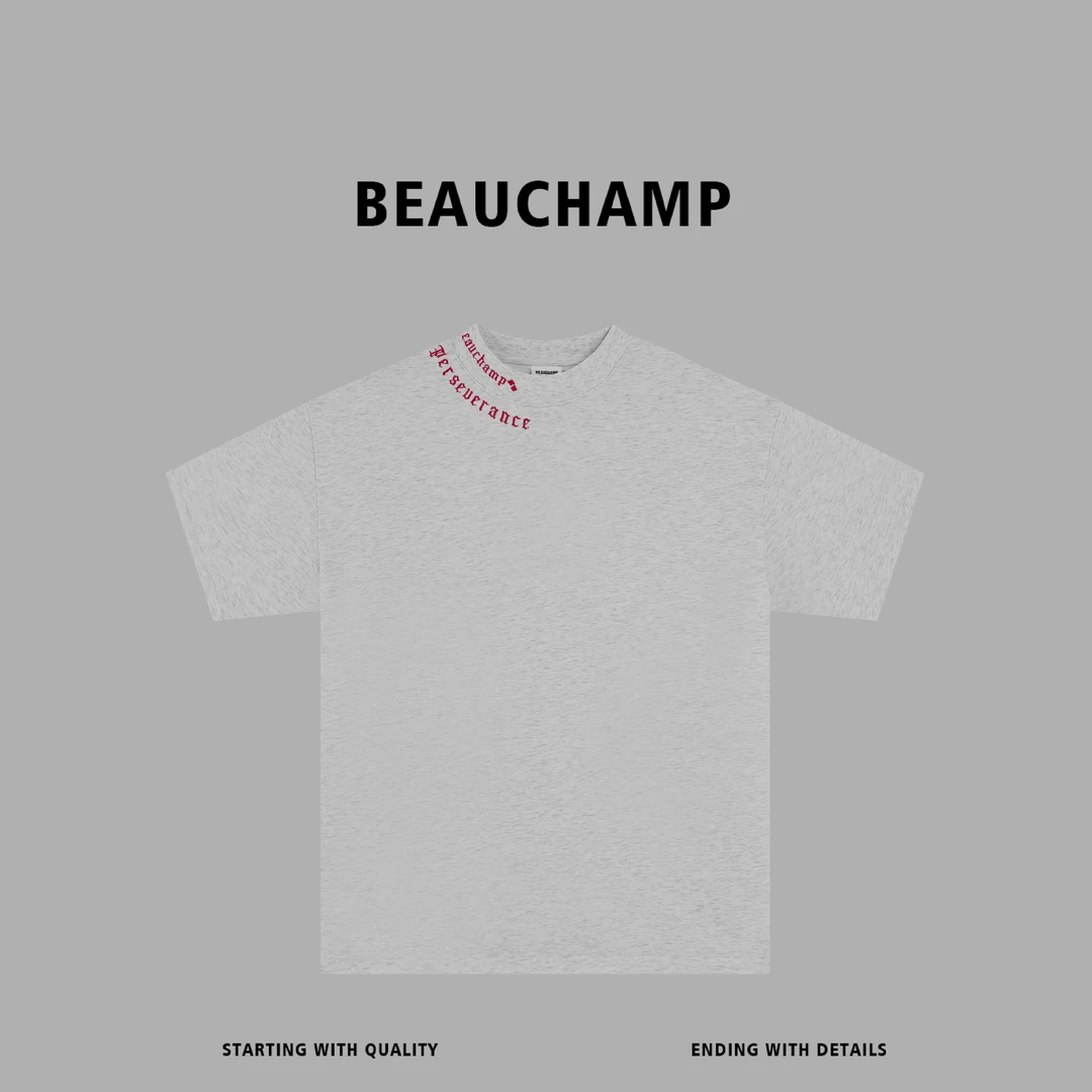 Beau champ品牌 美式时尚宽松休闲百搭刺绣圆领夏季短袖 5025#