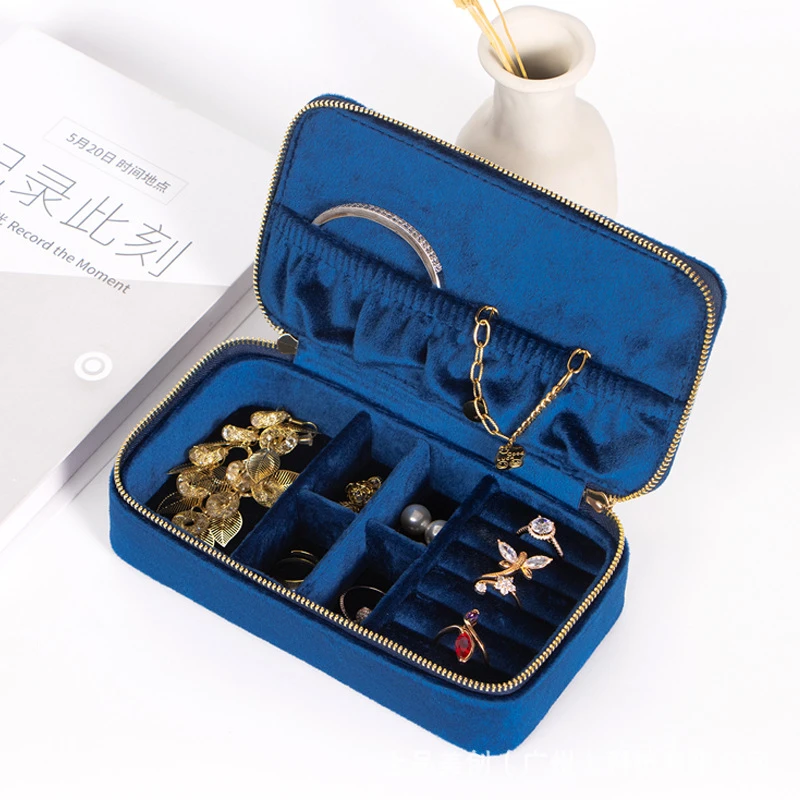 现货上品美创单层绒布耳钉收纳盒简约旅行便携首饰盒文具展示货架