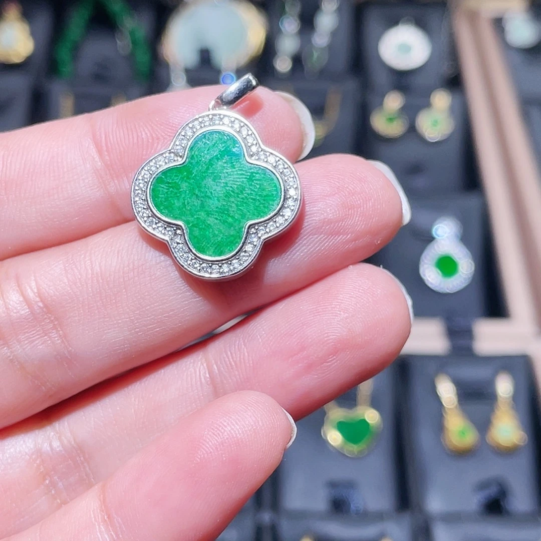 翡翠银S925镶嵌颈饰