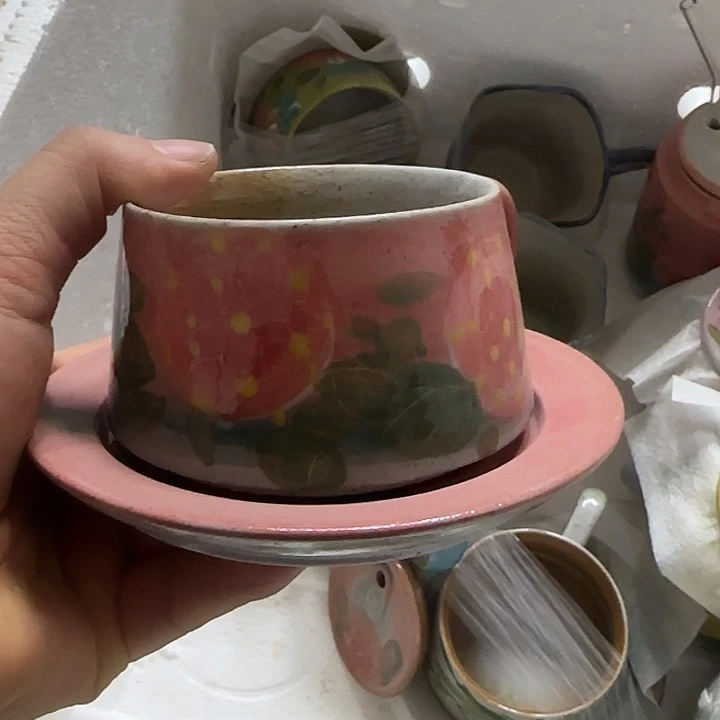 手柄款304不锈钢景德镇陶瓷手工手绘可乐杯